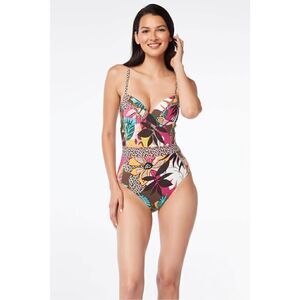 NWT Blue Rod Beattie One Piece Swimsuit Size 6 Women Run Wild Hawaiian tropical